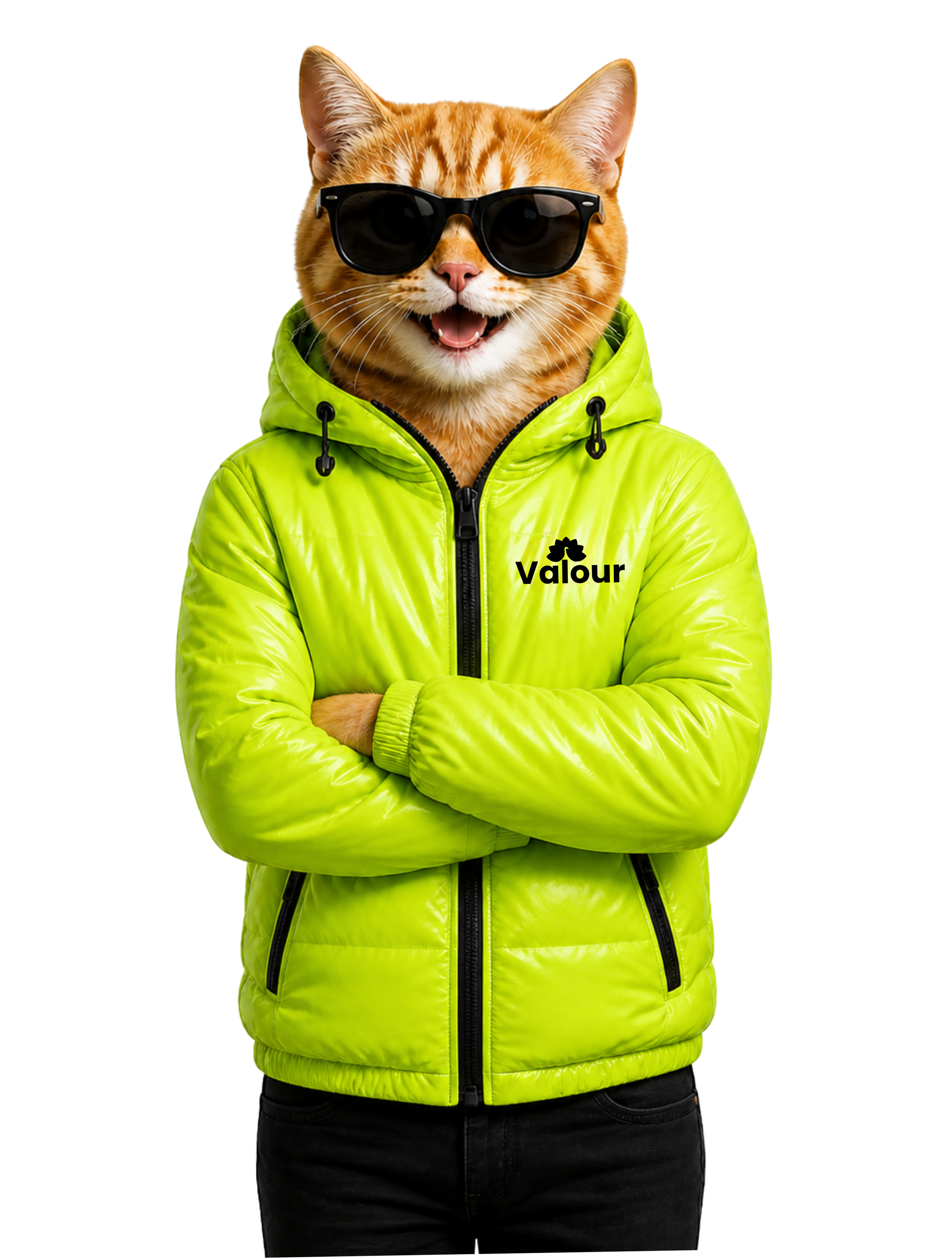 Valour cat mascot in green style